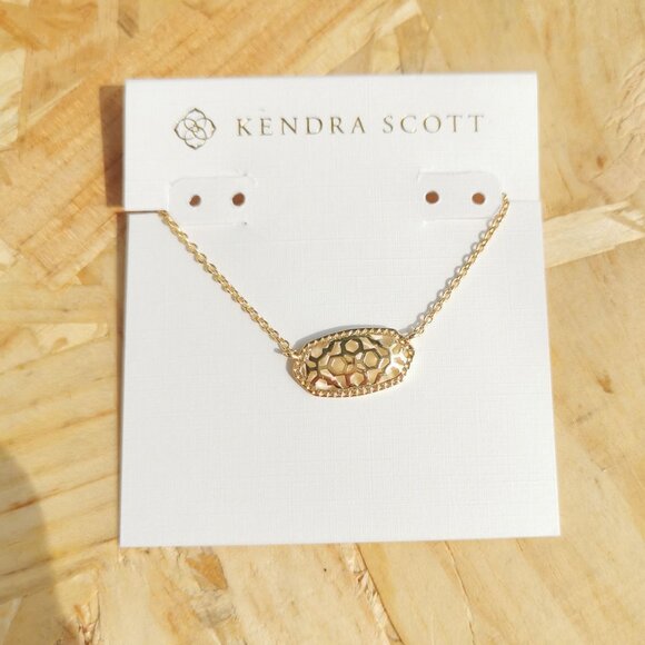 NEW Kendra Scott Elisa Gold Filigree Necklace Gold - Picture 1 of 3
